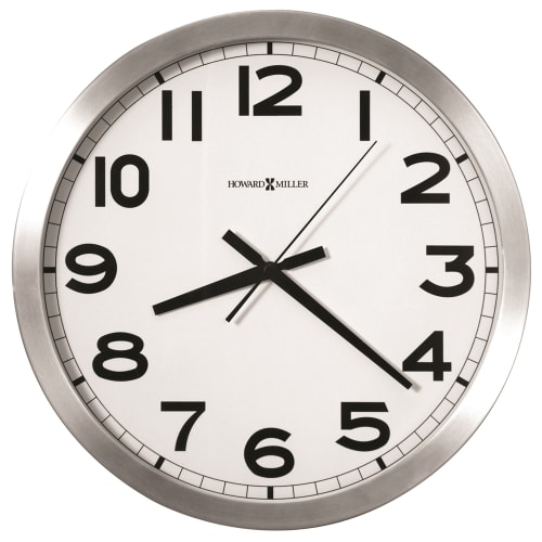 Howard Miller® Spokane Wall Clock, 15-3/4in Round Brushed Aluminum / White Dial